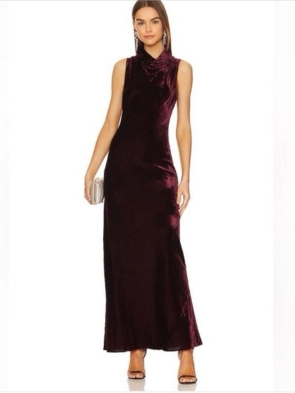 Veronica Beard Kura Velvet Maxi Dress Merlot Size 10